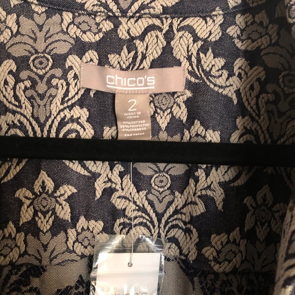 NWT Chico’s printed denim jacket - Picture 2 of 5
